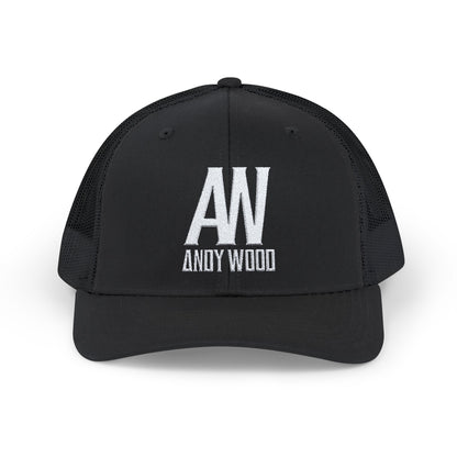 Andy Wood AW Logo Embroidered Snapback Trucker Cap