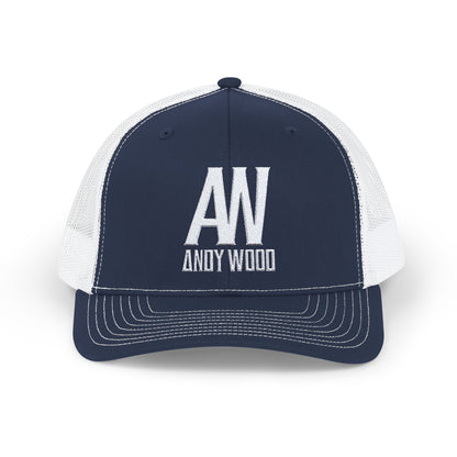 Andy Wood AW Logo Embroidered Snapback Trucker Cap