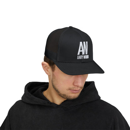 Andy Wood AW Logo Embroidered Snapback Trucker Cap