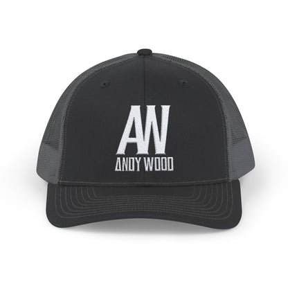 Andy Wood AW Logo Embroidered Snapback Trucker Cap